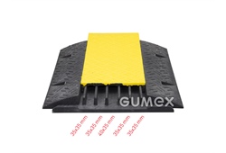 Kabelbrücke mit Abdeckung 270+271B, 800x600x60mm, Last 7t, Hammermuster, PVC, schwarz-gelb, 